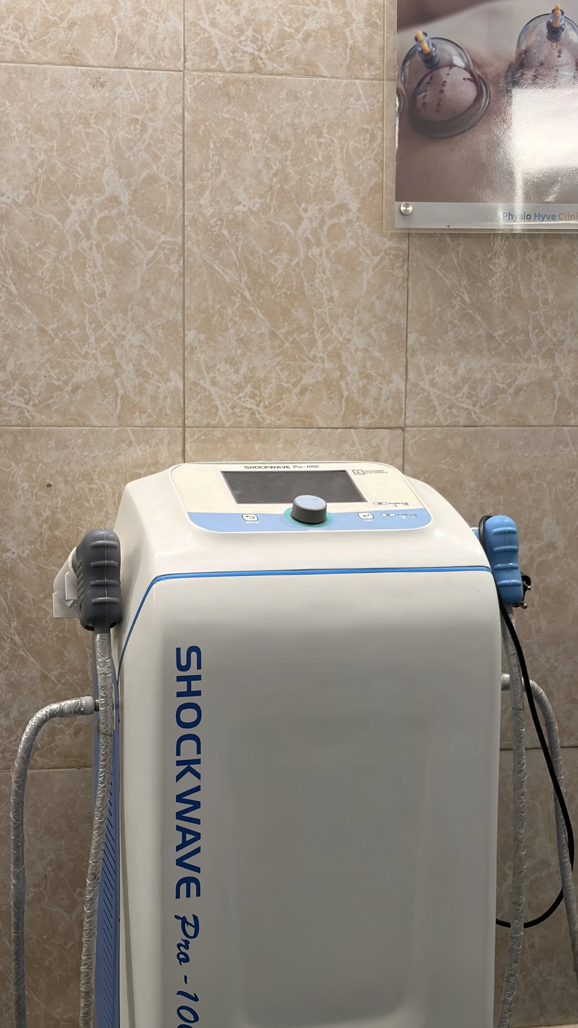 Shockwave Pro-1000 therapy device at Physio Hyve Clinic for tendinopathy and chronic pain